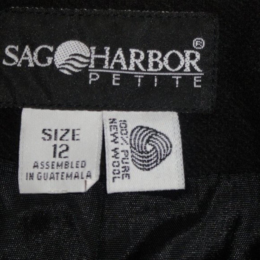 100% Wool Blazer Jacket Black 12P One Button NICE! - Picture 2 of 7